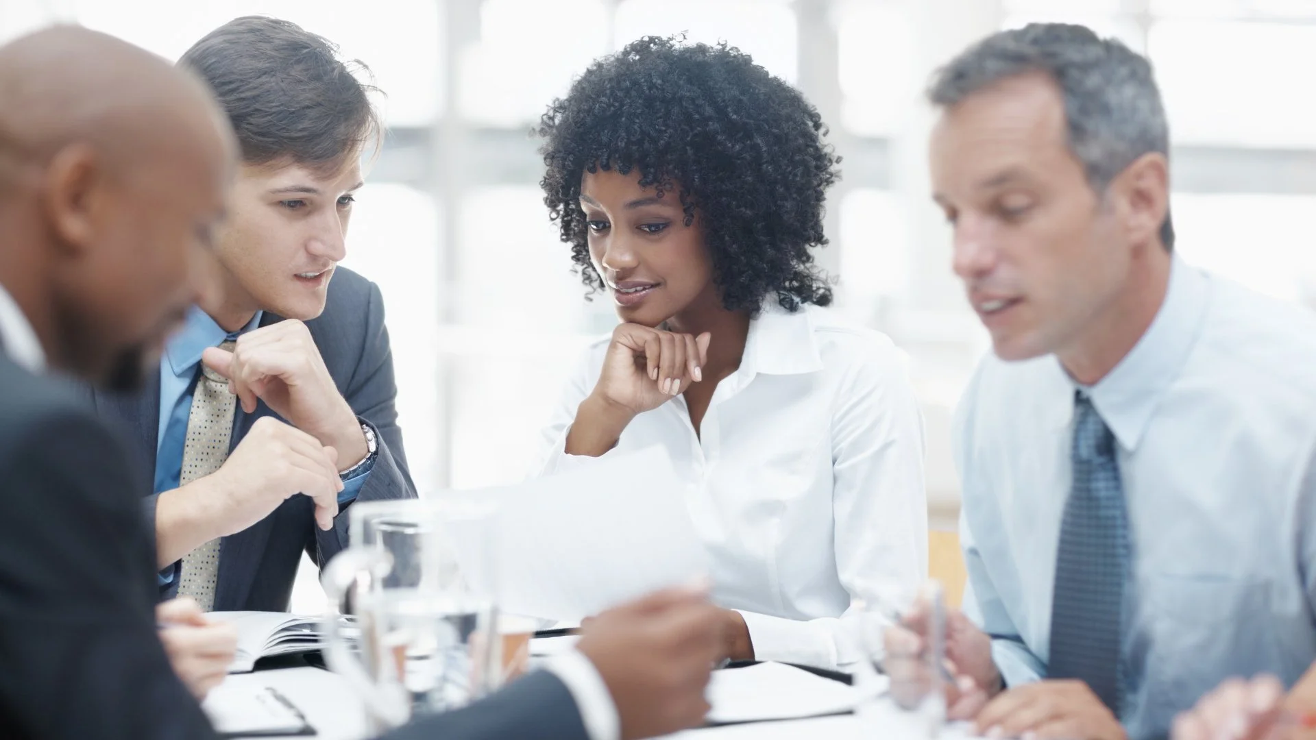 HR and executive leaders reviewing a workforce transition plan